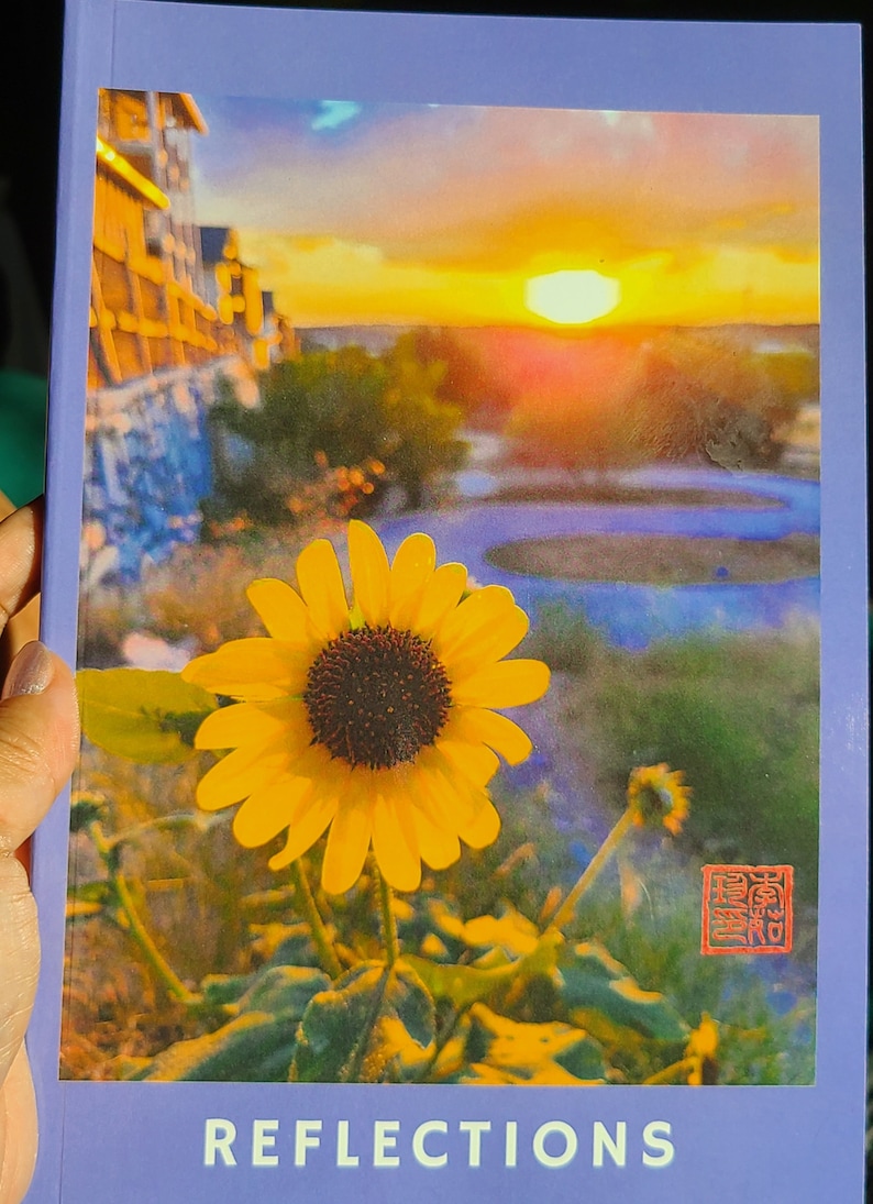 Sunflower and Sunset Reflections Lined Journal Notebook
